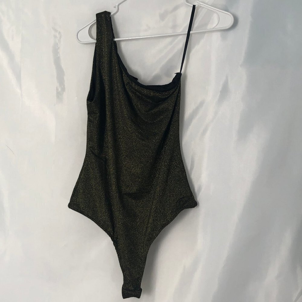 21 SAINTS One shoulder Bodysuit Black/gold Size M